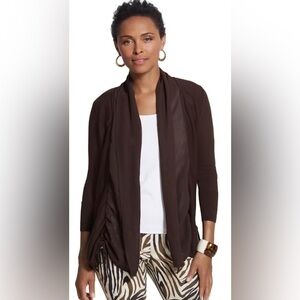 Chicos Ruched Reema Cardigan size Medium